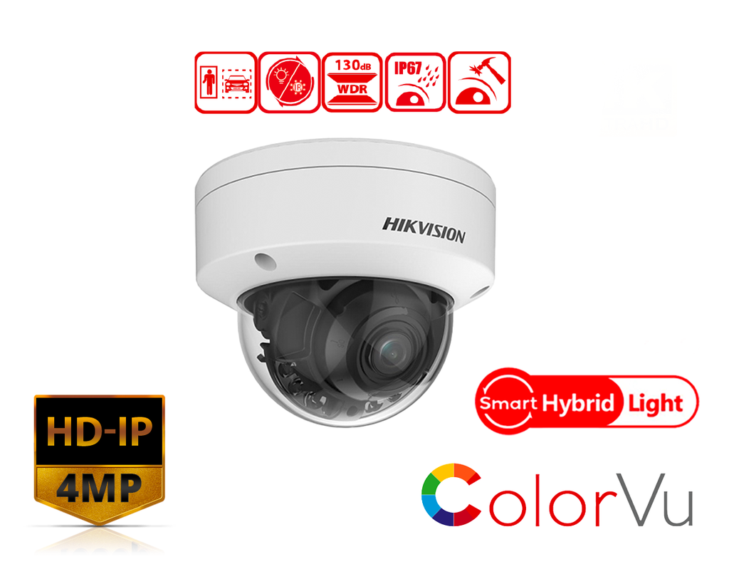 DS-2CD2747G2HT-LIZS(2.8-12MM) - Hikvision 4 MP Smart Hybrid Light with ColorVu Motorized Varifocal Dome Network Camera