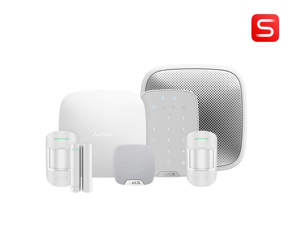Ajax Kit 5 S - 2xMotionProtect, 1xHub2, 1xDoorProtect, 1xKeyPad Plus, 1xStreetSiren, 1xHomeSiren
