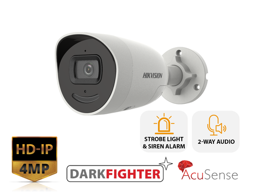 [DS-2CD2046G2-IU/SL(2.8MM)] DS-2CD2046G2-IU/SL(2.8MM) - Hikvison 4MP AcuSense Strobe Light and Audible Warning Fixed Bullet Network Camera