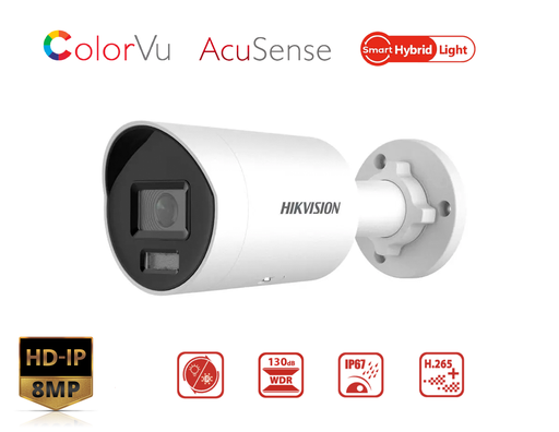 [DS-2CD2087G2H-LIU(2.8MM)] DS-2CD2087G2H-LIU(2.8MM) - Hikvision 8MP Smart Hybrid Light with ColorVu Fixed Mini Bullet Network Camera