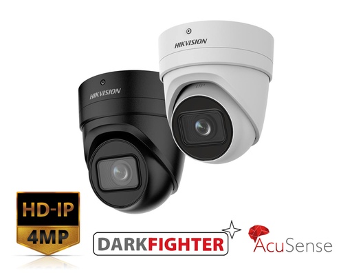 DS-2CD2H46G2-IZS - Hikvision White 4MP AcuSense IR Varifocal Turret Network Camera
