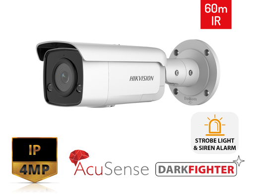 [DS-2CD2T46G2-ISU/SL-2.8MM] DS-2CD2T46G2-ISU/SL-2.8MM - Hikvision 4MP AcuSense Strobe Light and Audible Warning Fixed Bullet Network Camera