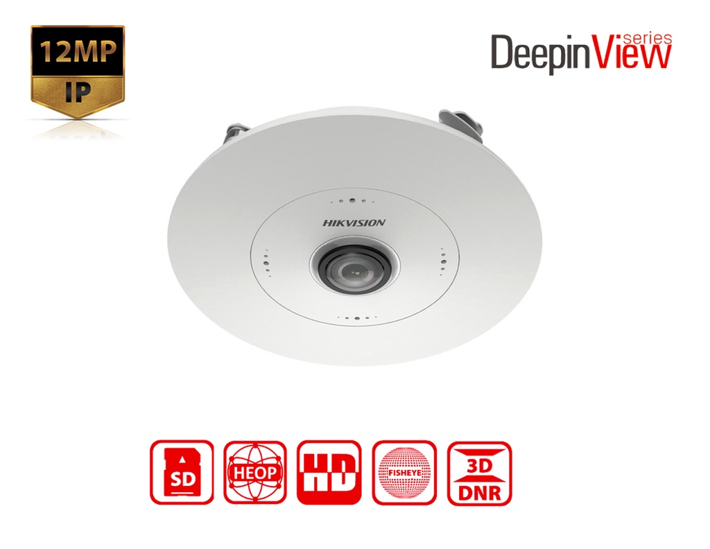 [DS-2CD63C5G1-S/RC(1.29MM)] DS-2CD63C5G1-S/RC(1.29MM) -  Hikvision 12 MP DeepinView Fisheye Network Camera