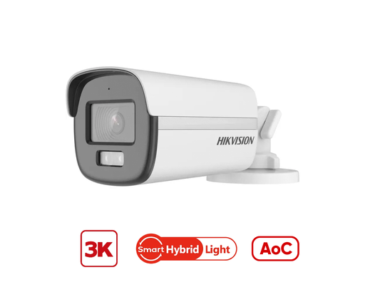 [DS-2CE12KF0T-LFS(2.8mm)] DS-2CE12KF0T-LFS(2.8mm) - Hikvision 3K ColorVu Smart Hybrid Light Fixed Bullet Camera