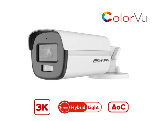 [DS-2CE12KF0T-LFS(2.8mm)] DS-2CE12KF0T-LFS(2.8mm) - Hikvision 3K ColorVu Smart Hybrid Light Fixed Bullet Camera