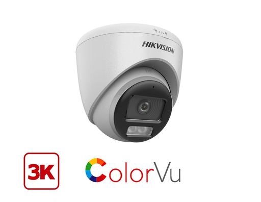 DS-2CE72KF0T-LFS - Hikvision 3K ColorVu Smart hybrid light Fixed Turret Camera