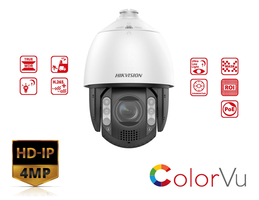 [DS-2DE7A412MCG-EB] DS-2DE7A412MCG-EB - Hikvision 7-inch 4 MP 12X ColorVu Network Speed Dome