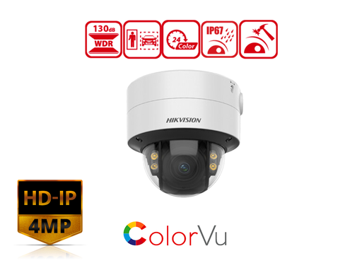 [DS-2CD2747G2T-LZS(2.8-12MM)(C)] DS-2CD2747G2T-LZS(2.8-12MM)(C) - Hikvision 4 MP ColorVu Motorized Varifocal Dome Network Camera