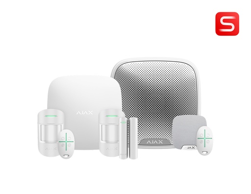 Ajax Kit 2 S - 2xMotionProtect, 1xHub2,  1xDoorProtect, 2xSpaceControl, 1xStreetSiren, 1xHomeSiren.