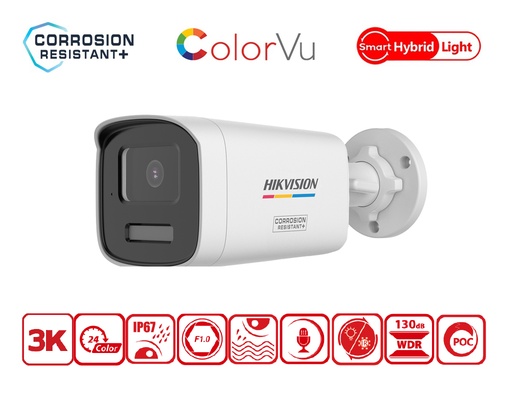 [DS-2CE12KF3T-LSYE(2.8mm)] DS-2CE12KF3T-LSYE(2.8mm) - Hikvision 3K Smart Hybrid Light ColorVu Fixed Bullet Camera