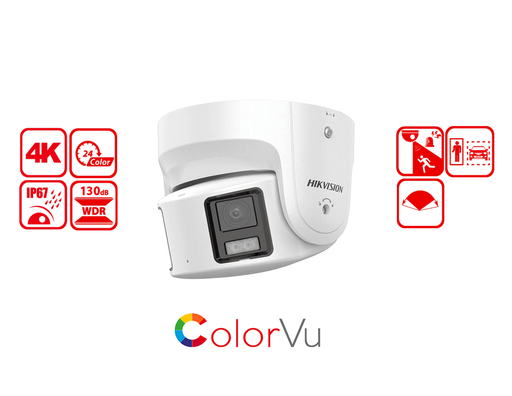 [DS-2CD2387G2P-LSU/SL(4MM)(C)] DS-2CD2387G2P-LSU/SL(4MM)(C) - Hikvision 8 MP Panoramic ColorVu Fixed Turret Network Camera