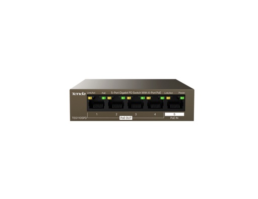 [TEG1105PD] TEG1105PD - Tenda 5-Port Gigabit PD Switch With 4-Port PoE