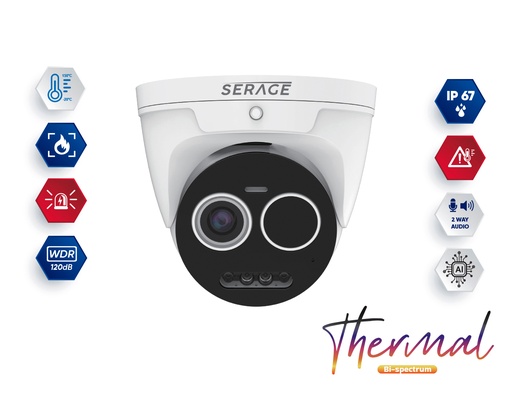 [SRPTDN256/5M] SRPTDN256/5M - Serage White Bi-Spectrum Premium Thermal Dome Camera