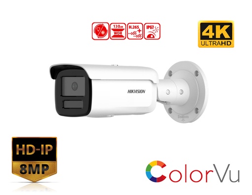 [DS-2CD2T87G2H-LI(2.8MM)(EF)] DS-2CD2T87G2H-LI(2.8MM)(EF) - Hikvision 8 MP Smart Hybrid Light with ColorVu Fixed Bullet Network Camera