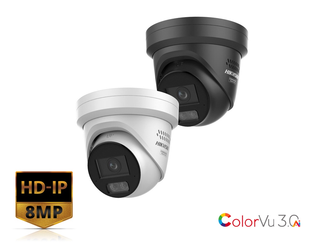 DS-2CD2387G3-LIS2UY/S(L)(RB) - Hikvision 8 MP Smart Hybrid Light with ColorVu Fixed Turret Network Camera