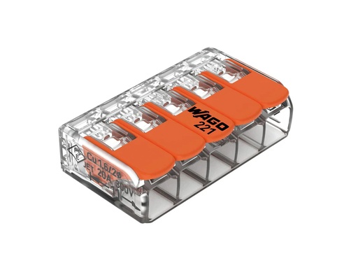 [GTWAGO5WAY] GTWAGO5WAY - Wago 5 Pole Terminal Block / Splicing Connector with Lever Lock, 4mm, 450V, 32A