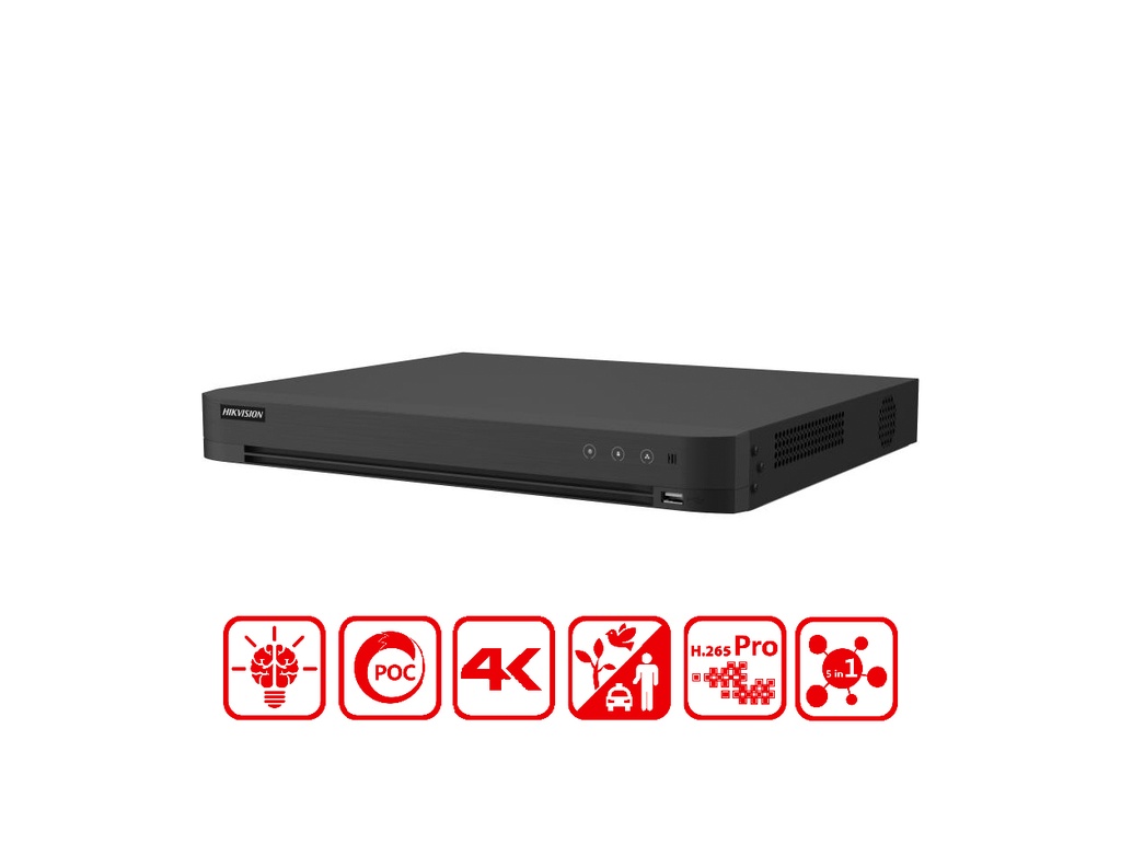 IDS-7216HUHI-M2/PXT - Hikvision 16-ch 5 MP 1U H.265 AcuSense POC DVR