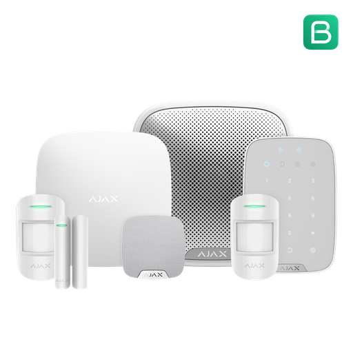 Ajax Kit 8 - 2xMotionProtectU, 1xHub4G,  1xDoorProtectU, 1xKeyPadPlus, 1xHomeSirenU, 1xStreetSiren