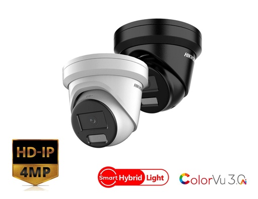 DS-2CD2346G2H-IS2U/S(L)(RB) - Hikvision 4MP AcuSense Strobe Light and Audible Warning Fixed Turret Network Camera