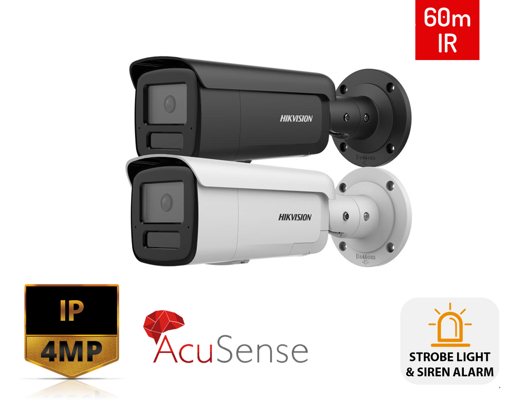 DS-2CD2T46G2H-IS2U/S(L)(RB) - Hikvision 4MP AcuSense Strobe Light and Audible Warning Fixed Bullet Network Camera