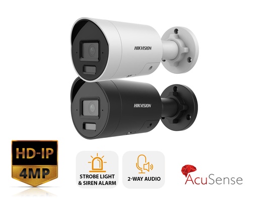 DS-2CD2046G2H-I2U/S(L)(RB) - Hikvision 4MP AcuSense Strobe Light and Audible Warning Fixed Bullet Network Camera