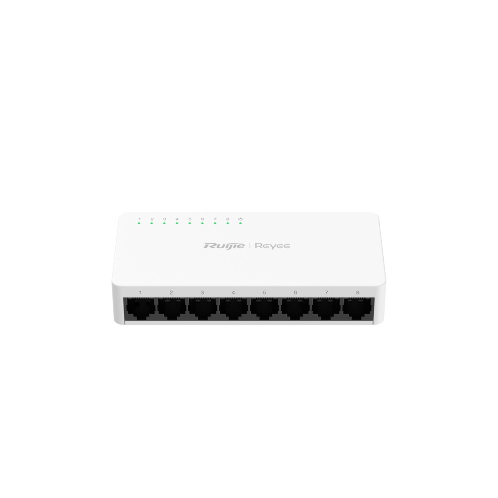 [RG-ES08G-L] RG-ES08G-L - Ruijie 8-Port 10/100/1000 Mbps Unmanaged Non-PoE Switch , Plastic Case