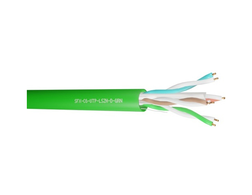 [SFX/C6-UTP-LSZH-D-GRN-305] SFX/C6-UTP-LSZH-D-GRN-305 -  Securi-Flex Data Cable DCA Category 6 4 Pairs UTP LSZH - Green 305m