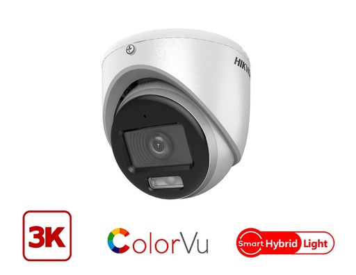 [DS-2CE70KF0T-LMFS] DS-2CE70KF0T-LMFS - Hikvision 3K ColorVu Smart hybrid light Fixed Turret Camera