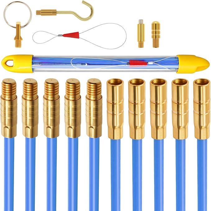 [Cable Rods] Cable Rods - Fiberglass Electrical Connectable Fish Tape Pull Kit with Various Accessories