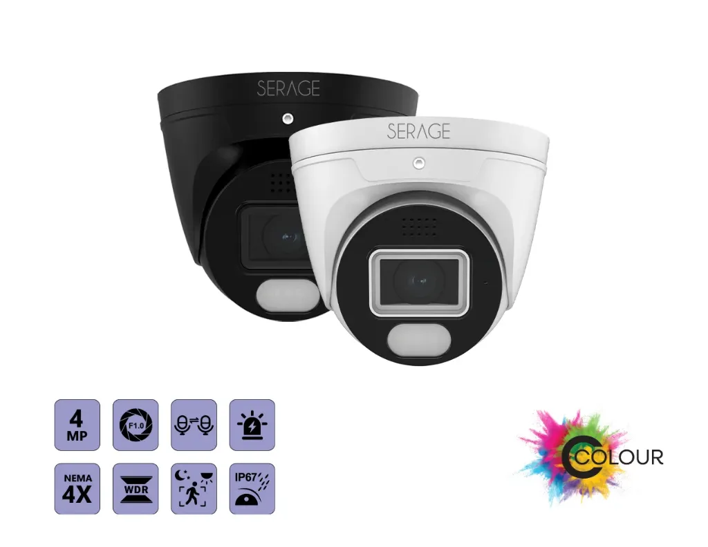 SRPCDNC4FW/B - Serage 4MP 2.8mm Fixed Lens Premium Serage C-Colour Dome Camera